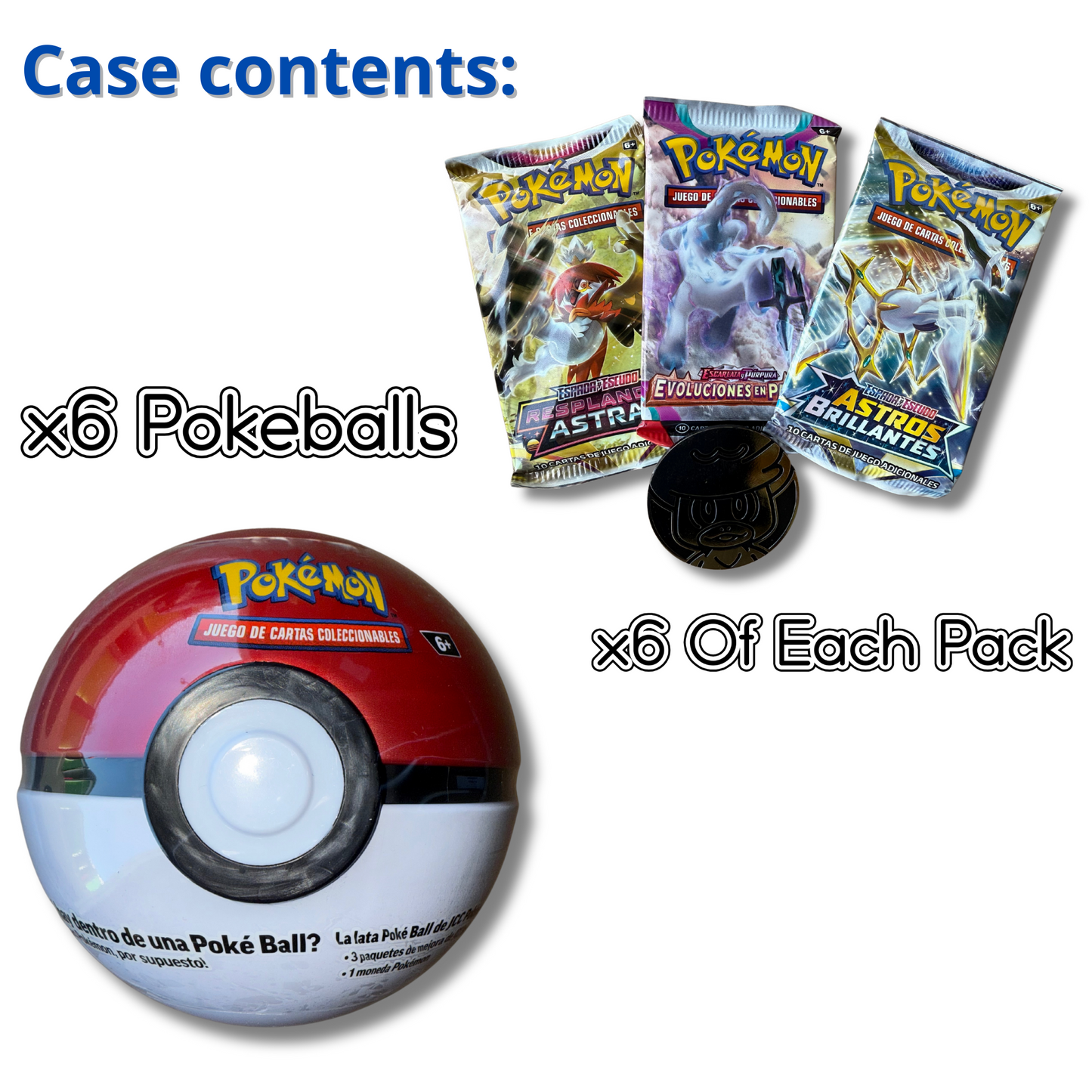 Spanish - Best of 2021 Pokeball Tin Case (6 tins)