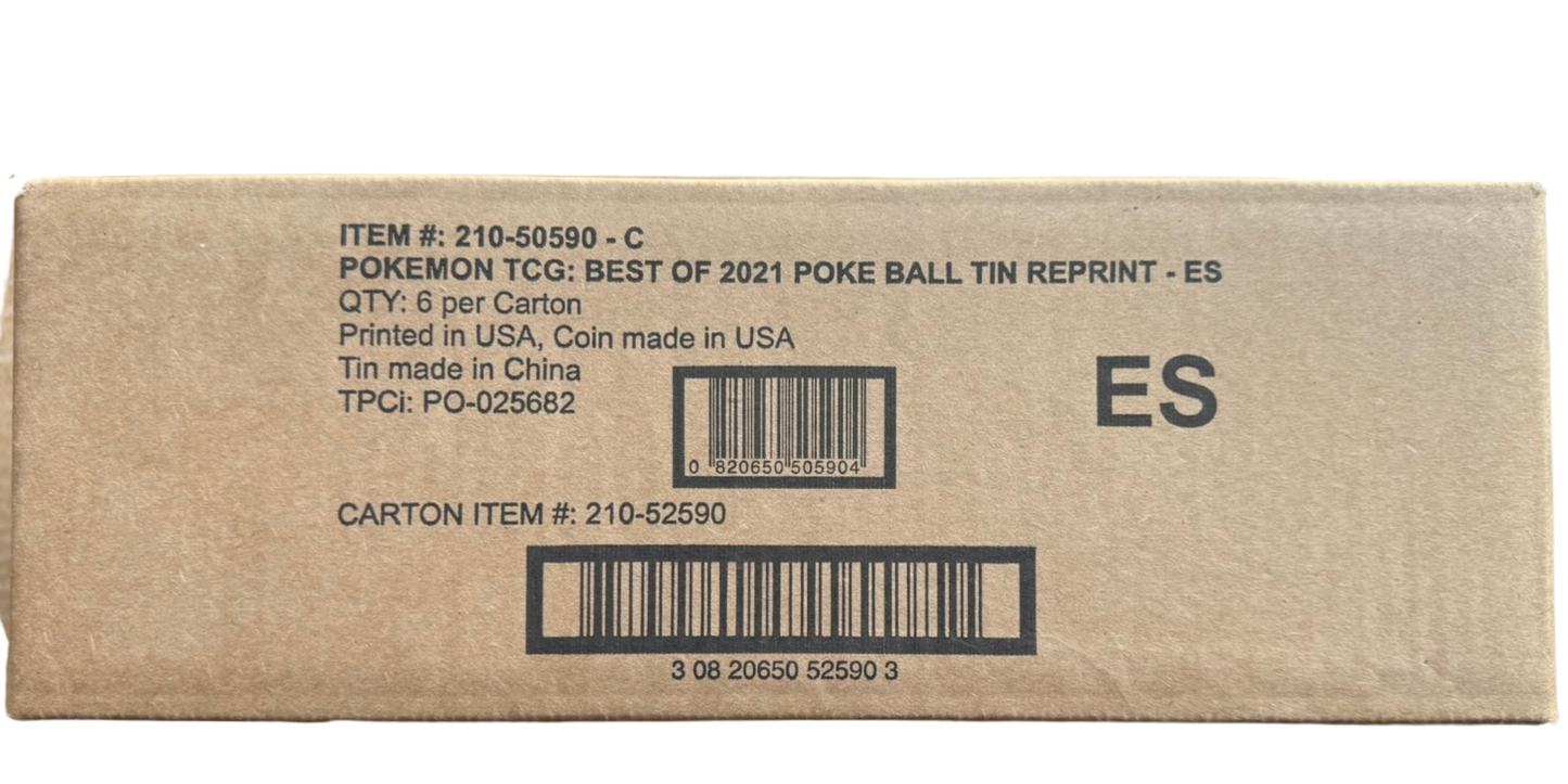Spanish - Best of 2021 Pokeball Tin Case (6 tins)