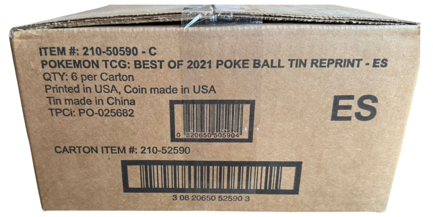Spanish - Best of 2021 Pokeball Tin Case (6 tins)