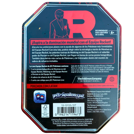 Spanish - Team Rocket Lata (Tin) Set 3 pack